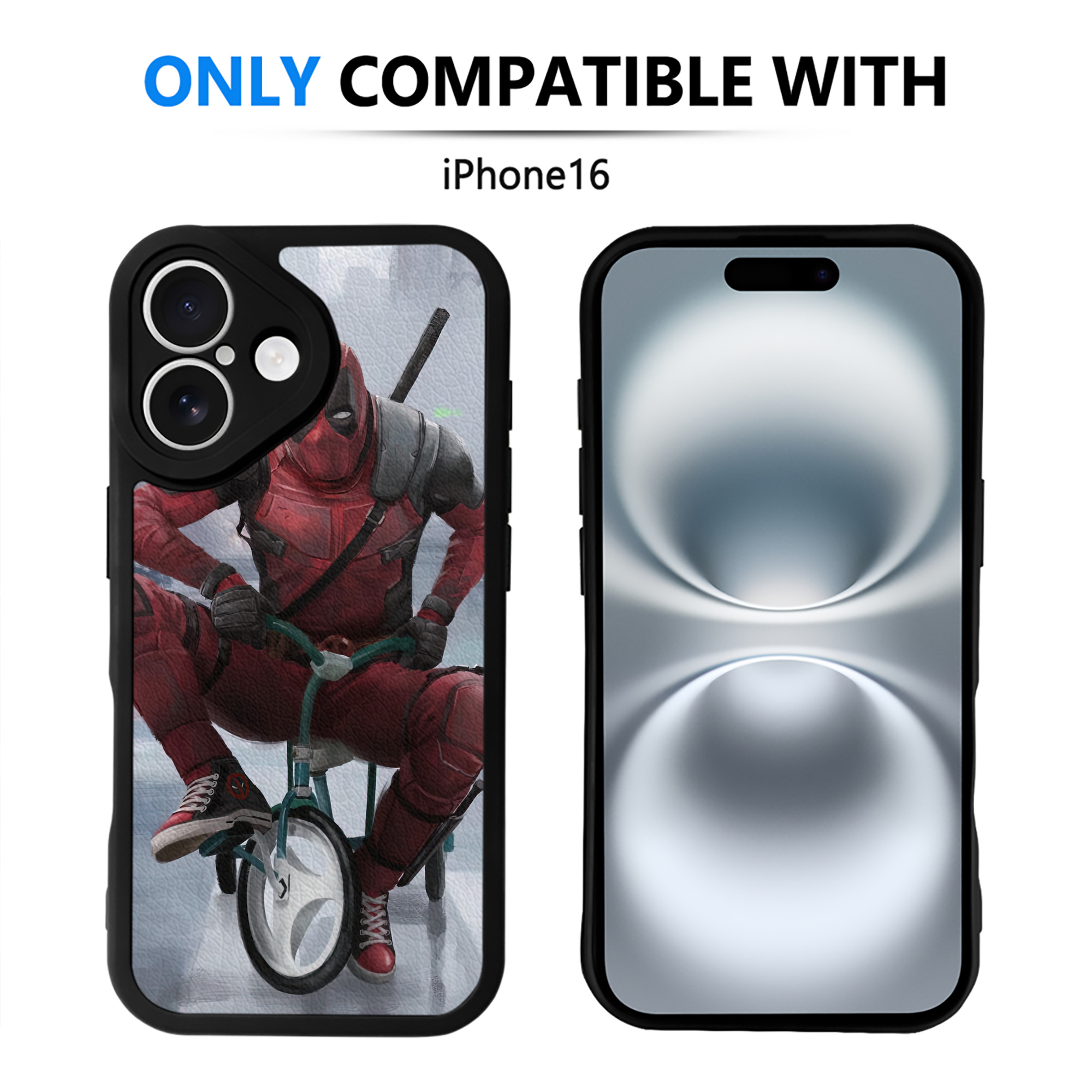 （画像用） Deadpool デッドプール 【iPhone 16シリーズ対応】シリコンスマホケース（レザー調） 材質：シリコン